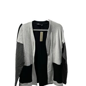 NWT Doe & Rae Black and Gray Open Cardigan